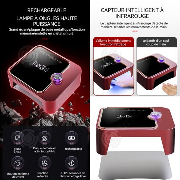 INN Nagellampa 120 sekunder Gratis Timing Uppladdningsbar LED Nagellampa Infraröd Smart Sensor 30 LED Beads