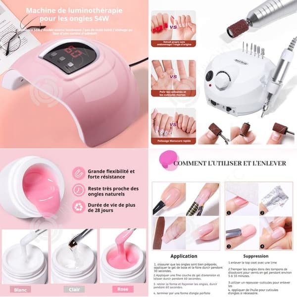 INN Nail Art Set för nybörjare Plus 20 färger 8ml UV-lampa Lack Manikyrlampa Nagelapparater Manikyrverktyg