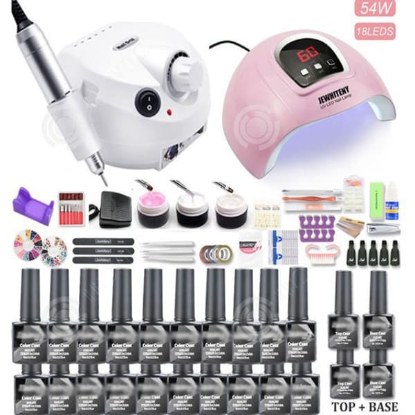 INN Nail Art Set för nybörjare Plus 20 färger 8ml UV-lampa Lack Manikyrlampa Nagelapparater Manikyrverktyg