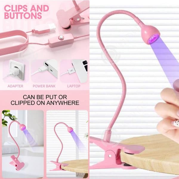 INN Mini Clip-on UV-lampa Rosa USB för UV Nageltork Härdningslampa UV-lampa Nageltork Nagellampa UV-lampa