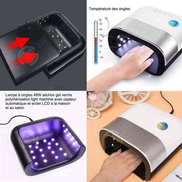 INN Nagellampa 48W Torkgellackhärdande ljusmaskin med automatisk sensor och LCD-skärm för hem och salong