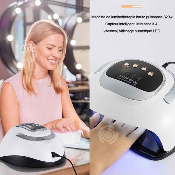 INN Nagellampa 23x20x10,5cm 72 LED 320w 4 Nivåer Timer Intelligent Sensing Förhindra svarta händer UV-lampa Nagelgel