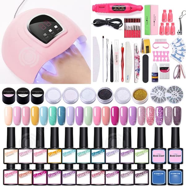 INN Gel nagellackset 54PCS 36w 18led nagellampa slipmaskin manikyr semi-permanent lack förlängning verktyg dekorset manikyrset
