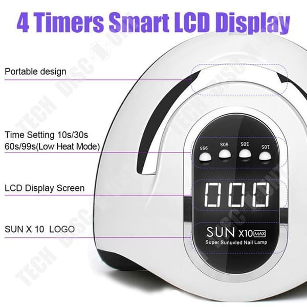 TD® X10MAX Nail Art Lampa 220W High Power Ultraviolett UV-lampa Nail Art Fototerapilampa Nail Art LED-lampa