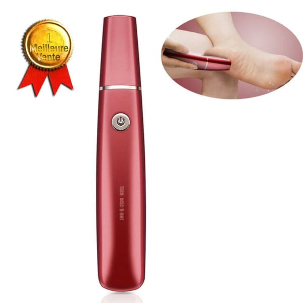 TD® Electric callus remover fotvård pedikyr manikyr och fotmassage död hudvård avtagbart huvud röd färg