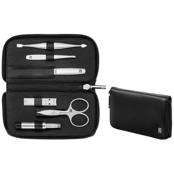 Zwilling Twinox reseset - svart läderfodral, 6 delar - svart