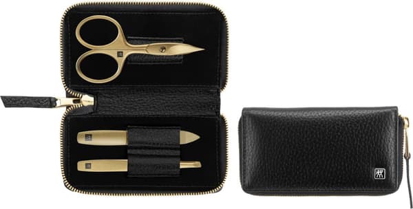 ZWILLING Twinox Gold Edition manicuresæt 97747-004-0 - sort læderetui 3 dele - sort