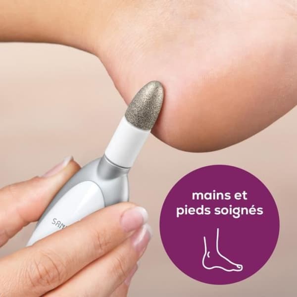 Manikyr-pedikyrset - SANITAS SMA35 - 2 rotationshastigheter - Tips för att jämna ut och polera nageln