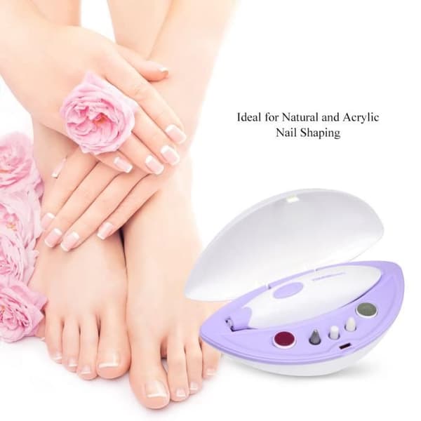 TOUCHBeauty® TB-1039 5-IN-1 elektrisk manikyr/pedikyrset för kvinnor Nagelfilning och polering med 2 hastighetsnivåer