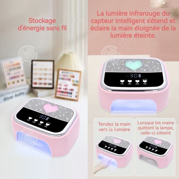 INN Nagellampa 42 lampärlor tidsinställning med 4 hastigheter liten induktionsnagellampa smart UV-nagellampa