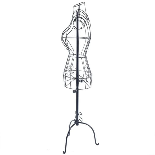 Metallinen ompelunukke, säädettävä korkeus 140-160 cm, ylävartalon muotoilu,Musta