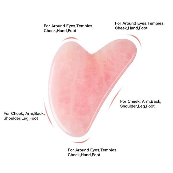 Luonnollinen Gua Sha Jade Rose Quartz Stone Face Board -työkalu -