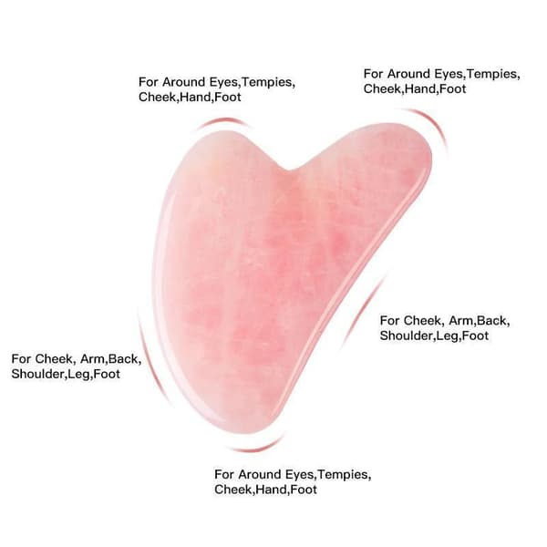 Luonnollinen Gua Sha Jade Rose Quartz Stone Face Board -työkalu -