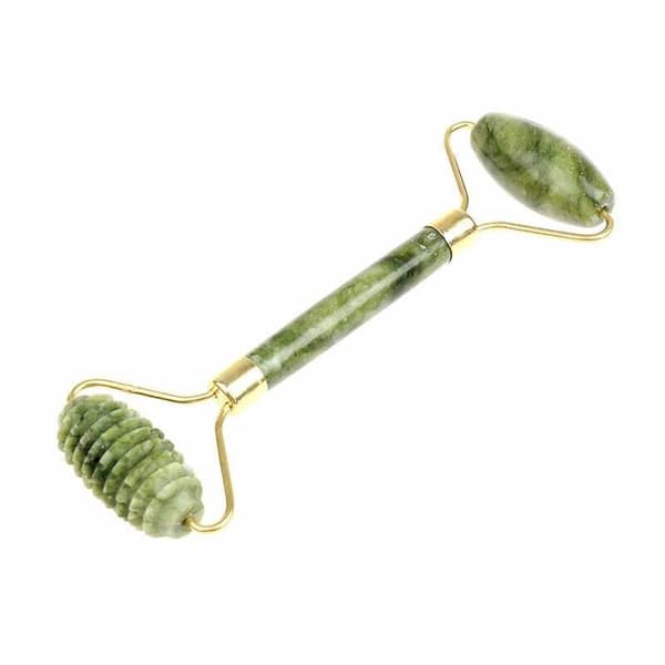 Gua Sha Skraber + Jade Roller Stor Taggig - Grøn
