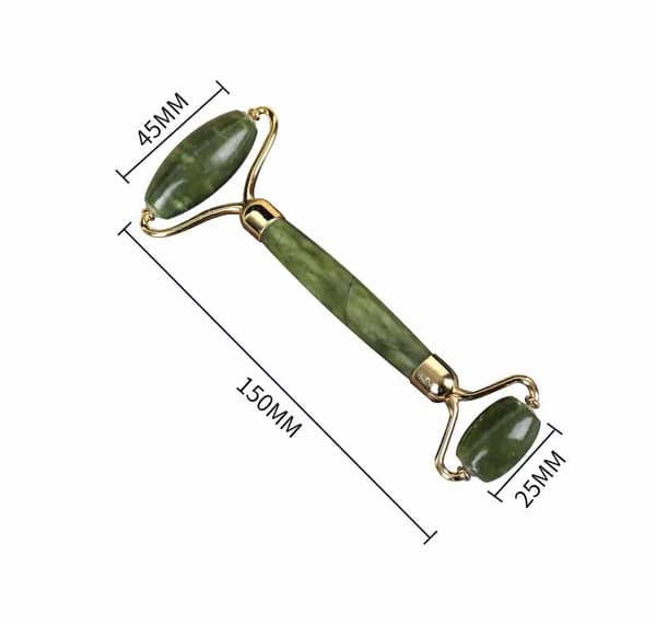 Gua Sha Skraber + Jade Roller Large - Grøn