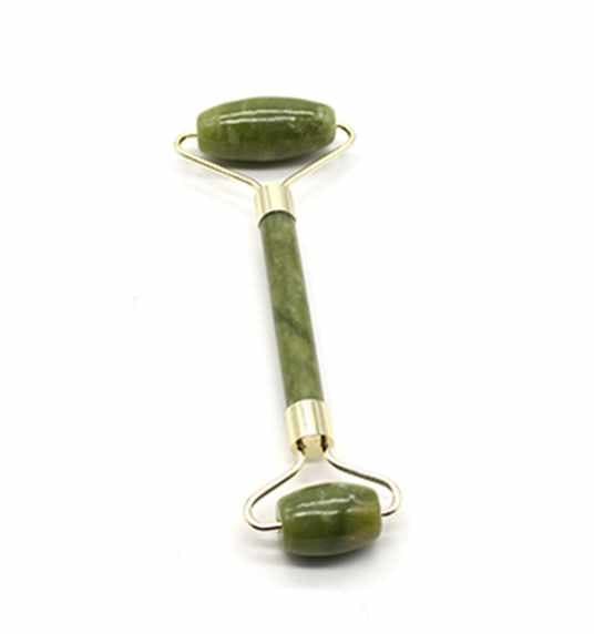 Gua Sha Skraber + Jade Roller Large - Grøn
