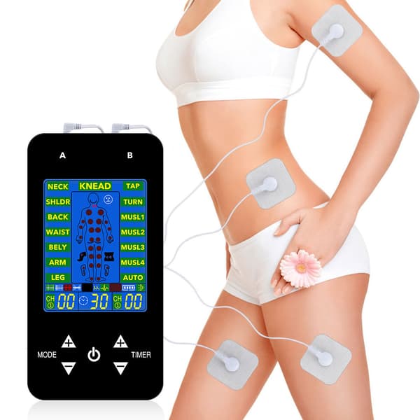 INF TENS maskin / Muskelstimulator med 15 massagelägen Svart