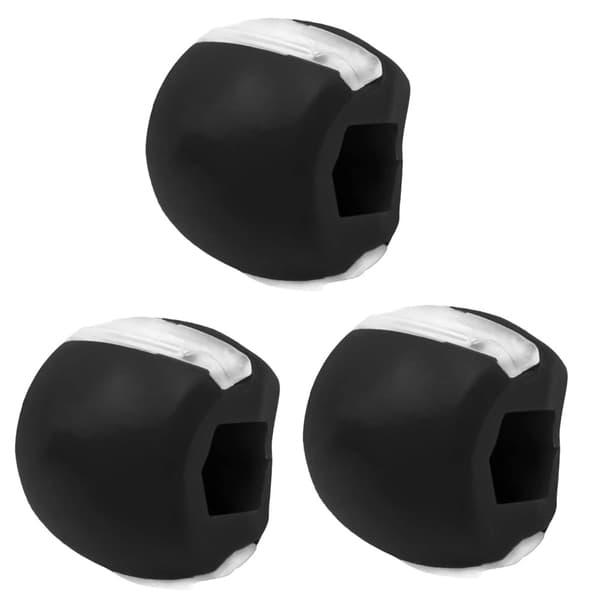 INF Jawline exerciser käktränare silikon Svart 3 Pack