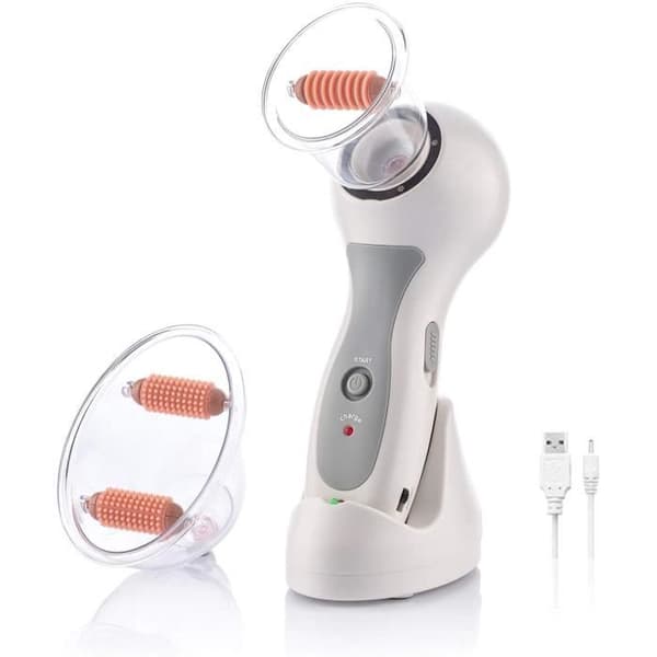 CELLUSTOP - Elektrisk och bärbar massageapparat mot celluliter - 2 sugkoppar - Vit - USB163