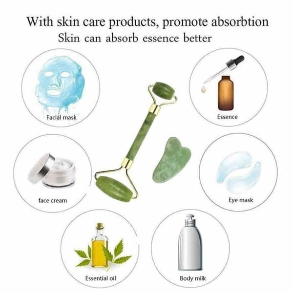 Jade ansiktsrullemassör MAVURA - Anti-aging - Anti-rynkor