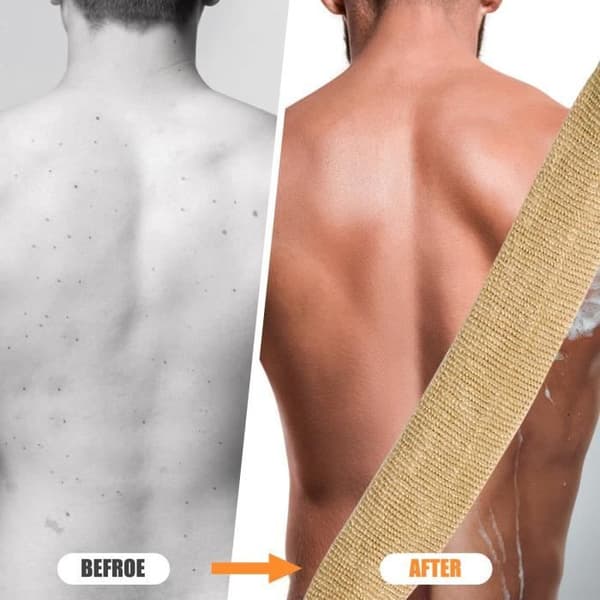 Ryggtvättrem, exfolierande handske hästhårsrem, naturlig hampa exfolierande ryggremsa för ryggkroppsbad Dusch Män Kvinnor