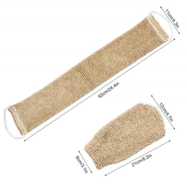 Ryggtvättrem, exfolierande handske hästhårsrem, naturlig hampa exfolierande ryggremsa för ryggkroppsbad Dusch Män Kvinnor