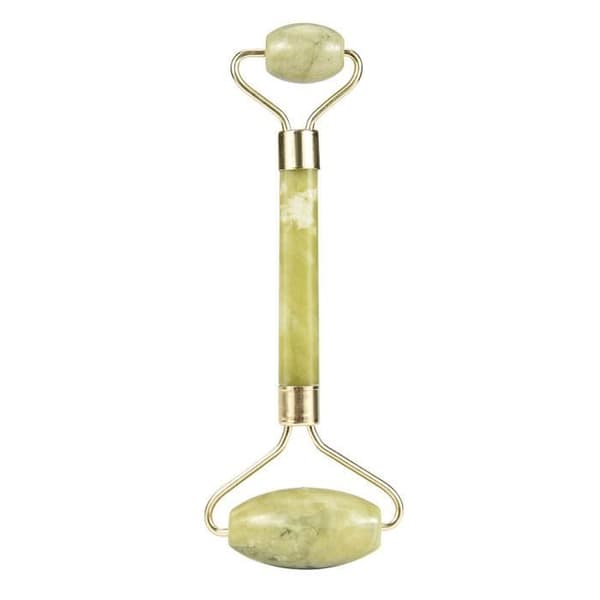 Dubbelt huvud Ansiktsmassage Jade Roller Ansikte Kropp Huvud Nacke Nature Beauty Device_1326