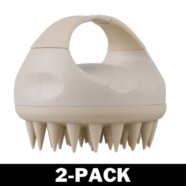 Blød hovedbundsmassage - Wheat + Silikone White Tool 2-Pack