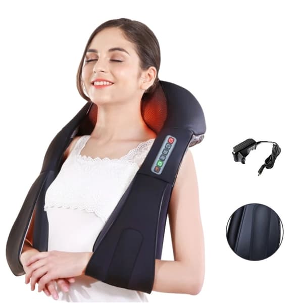 Elektrisk Massager, Shiatsu Knetmassage, Dobbelt Brug, P2-H-6 (Sort), EU-stik