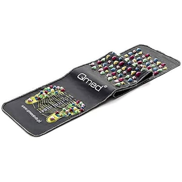 Qmed zonterapi och akupressurmatta L 175 x B 35 cm i polypropen | Massagematta med fasta flikar för