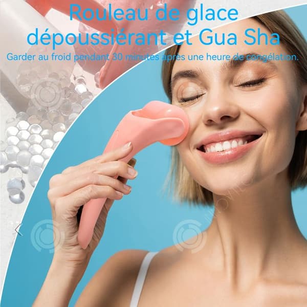 INN Manuell Ice Facial Massager Rosa Kosmetisk Rolling Massage Facial Ice Face Roller för ansiktsmassage och minska svullnad