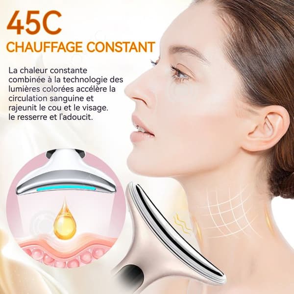 INN Elektriska Massörer 3 i 1 ansiktsmassör 14 x9 x3.8CM Dubbelhaka Anti-age Massageapparat Vit