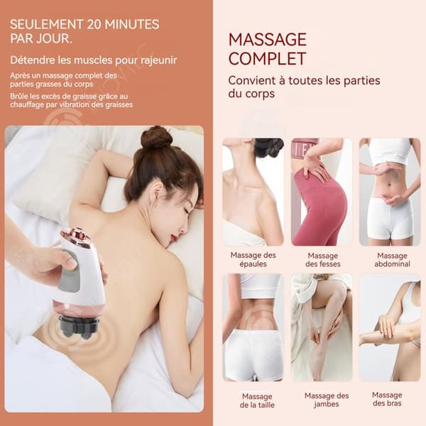 INN Massage 28W liten bärbar helkroppsmassageapparat med 4 massagehuvuden och 1 svamphuvud steglöst hastighetsjusteringsläge