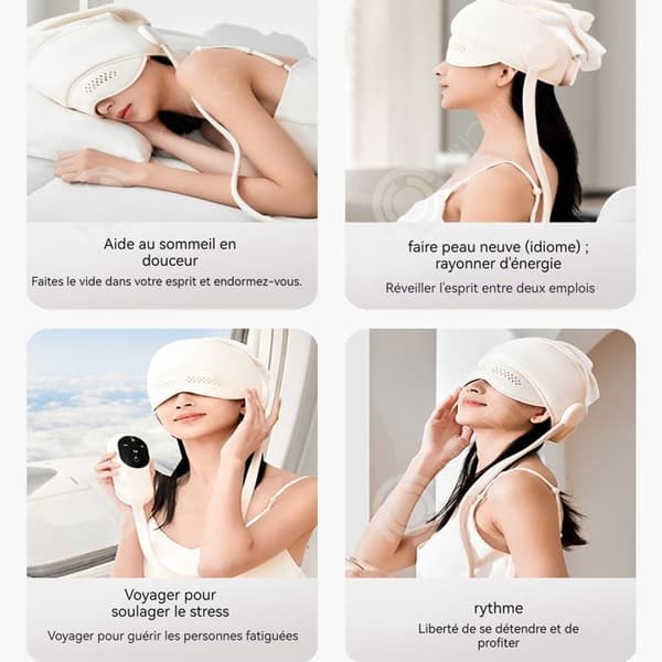 INN Head Massager 2000mAh elektrisk manuell massageteknik Lågbrusdesign Wraparound Värmefunktion Vit