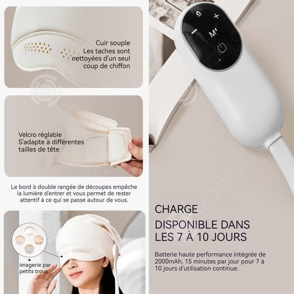INN Head Massager 2000mAh elektrisk manuell massageteknik Lågbrusdesign Wraparound Värmefunktion Vit