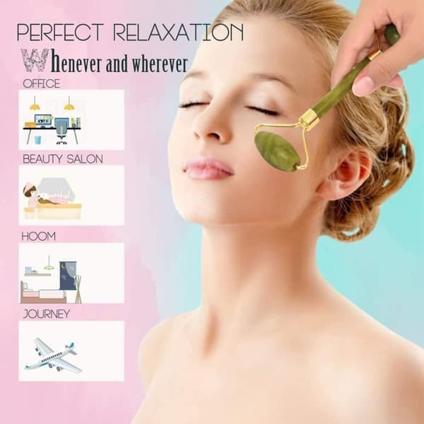 TD® Ansiktsmassage naturlig jade sten skönhet kosmetiska kit ansikte kroppsvård skönhet utseende kropp läka fördel