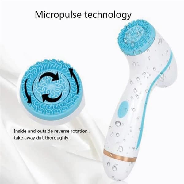 MANUELL MASSAGEENHET,Sonic Cleansing Brush Nu Ansiktsspinborsteset Galvanica Spa System för - Silvertyp
