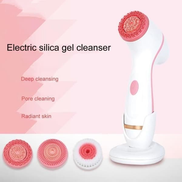 MANUELL MASSAGEENHET,Sonic Cleansing Brush Nu Ansiktsspinborsteset Galvanica Spa System för - Silvertyp