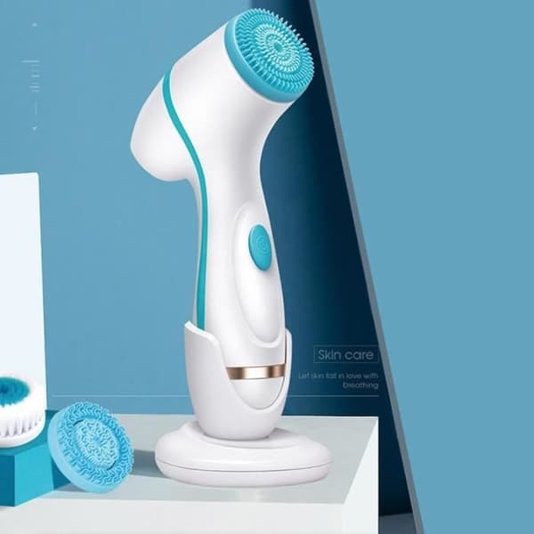 MANUELL MASSAGEENHET,Sonic Cleansing Brush Nu Ansiktsspinborsteset Galvanica Spa System för - Silvertyp