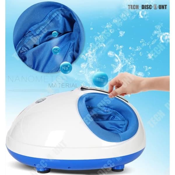 TD® Multifunktionell fotmassageapparat blå, vit med värmekrockkudde fotterapimaskin estetisk pedikyr