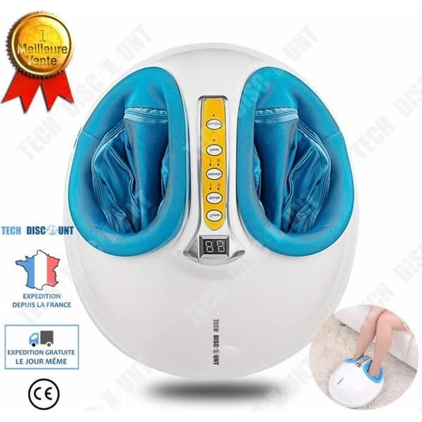 TD® Multifunktionell fotmassageapparat blå, vit med värmekrockkudde fotterapimaskin estetisk pedikyr