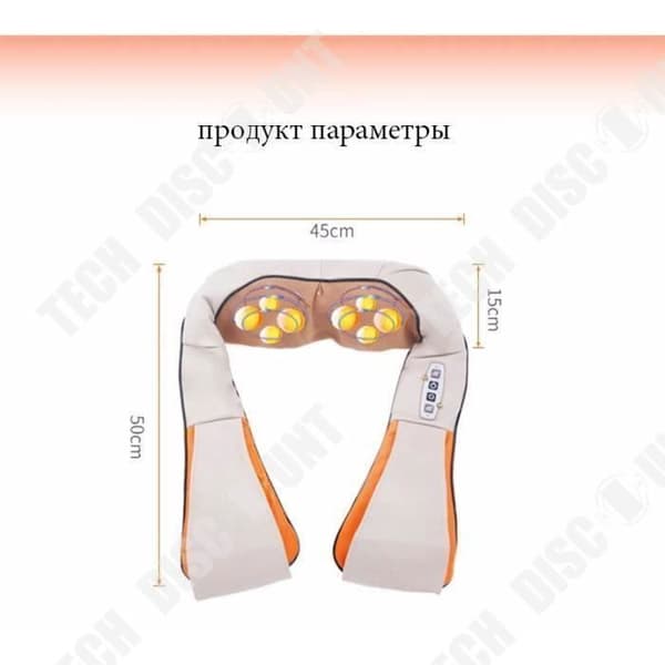 TD® Shiatsu Sjal Massager med Fyra Knappar Vit - Cervical Massager FL - 8101C Elektrisk Värmerulle Manual för Hem - Bil