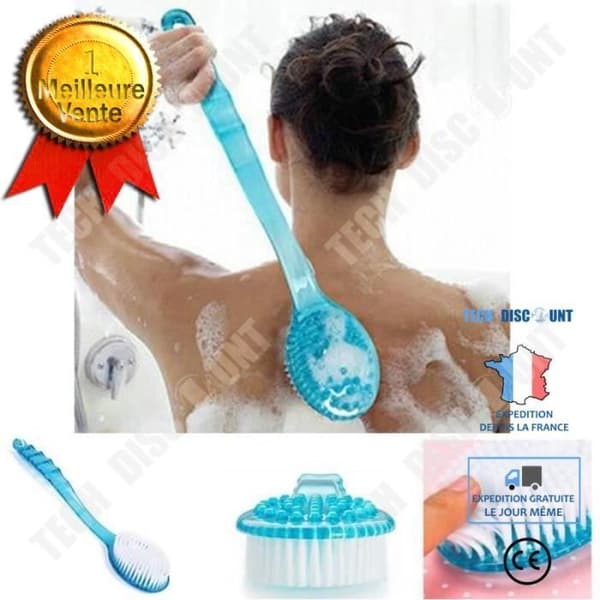 Duschborste, badrengöring för rygg och kropp med lång handtag, mjuka borstar för exfoliering av alla orenheter på kroppen.