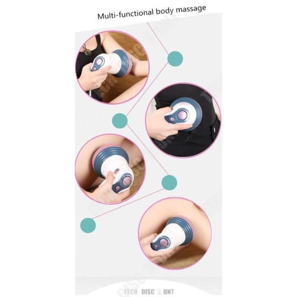 TD® Anti-cellulit massager professionell avslappningstillbehör 4 elektriska lägen djupmassage muskelavslappning