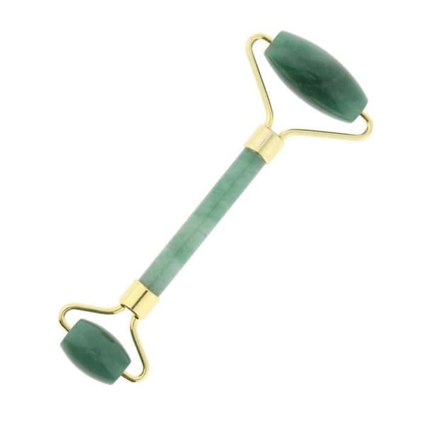 Jade Stone ansiktsmassageapparat med dubbel roller ansiktsmassager Grön