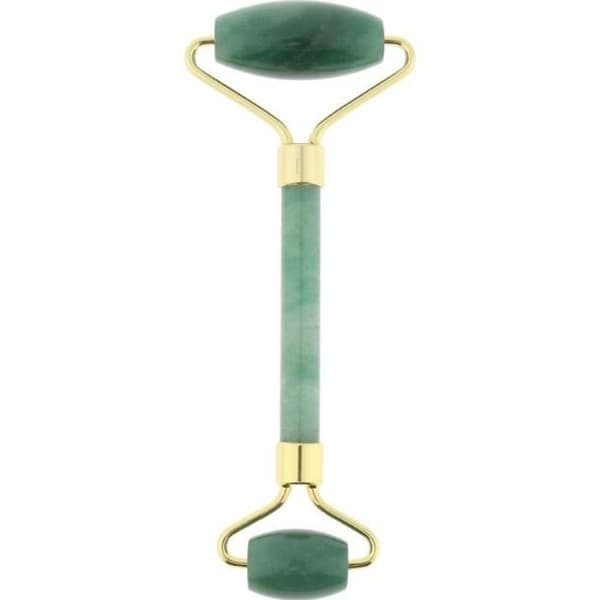 Jade Stone ansiktsmassageapparat med dubbel roller ansiktsmassager Grön