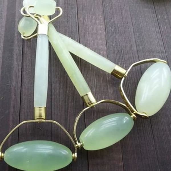 Jade Roller Face Massager, Anti-Aging Face Massager Natural Jade Stone Massage Roller, återupplivar ansikte och hals