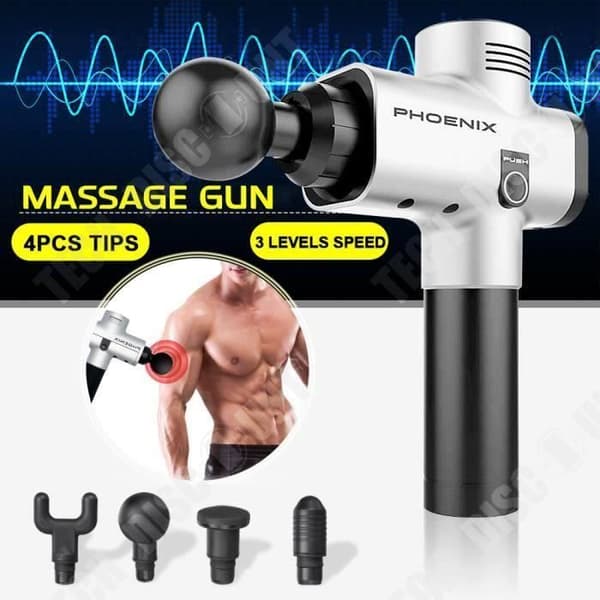 TD® 4-Head Electronic Therapy Kroppsmassagepistol AC220V Uppladdningsbar tvåskotts platt+box Inget brus