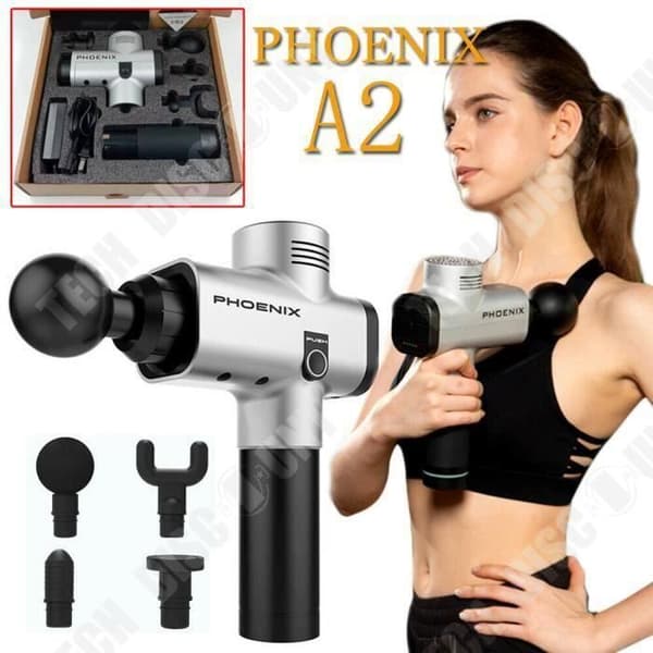 TD® 4-Head Electronic Therapy Kroppsmassagepistol AC220V Uppladdningsbar tvåskotts platt+box Inget brus