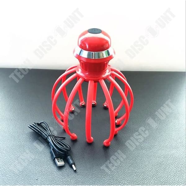 TD® Electric Claw Head Massager Stressrelief Håravfallsterapi Hårbottenmassage Röd
